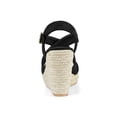thumbnail image 3 of BLISSFUL STEP Women's Shoes Crisscross Ankle Strap Espadrille Wedge Sandals Black 10, 3 of 8