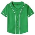 thumbnail image 6 of TIREOW Boys and Girls Baseball Jersey Boys Short Sleeve Button T-Shirts Fashion Hip Hop Casual Sports Solid Color Shirt, 6 of 6