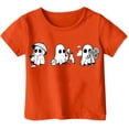 thumbnail image 4 of Ulitacool Girls Tops Halloween O Neck Short Sleeve Cartoon Graphic Hallowma Tee 10-11 Years Orange, 4 of 4