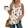 thumbnail image 5 of JTZGDY Boho Tank Tops for Women Cute Floral Printed Summer Sleeveless V Neck Camisole Vest Loose Fit Casual Side Slit Tunic Blouse Fashion Outfit Clothes Orange#03 M, 5 of 8