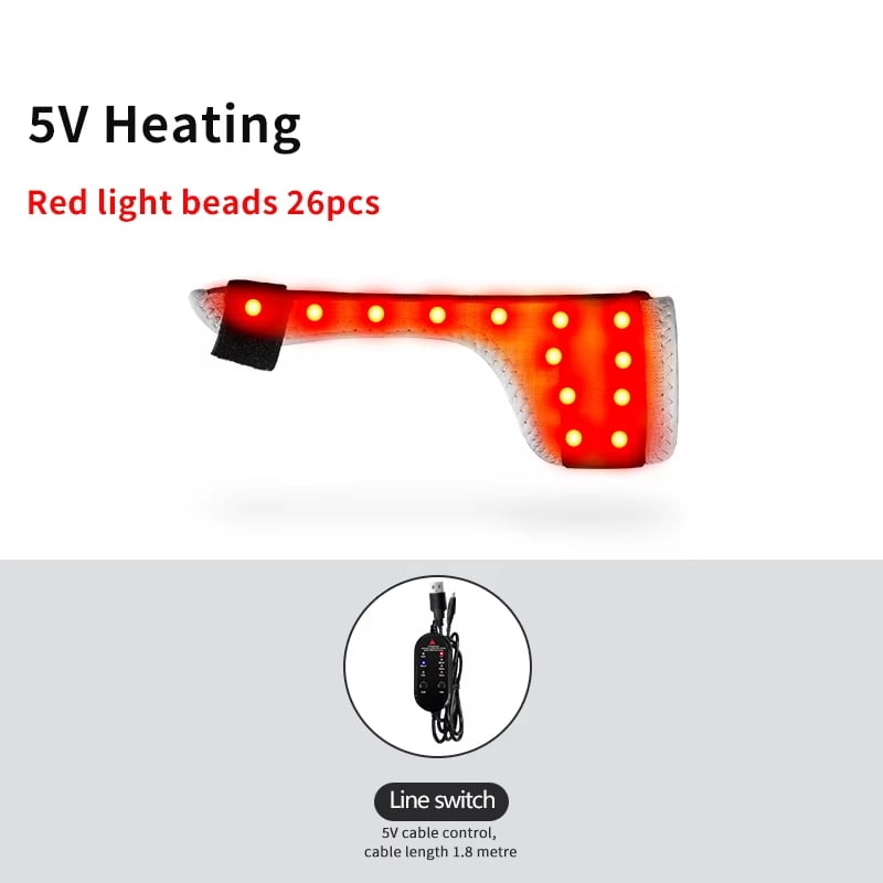 Heated Hand Massager with Red Light – Electric Warming Glove for Wrist & Fingers, 3 Heat Levels, Auto-Off Timer, Washable, One Size, USB Powered