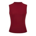 thumbnail image 4 of Kureaily Slim Fit Sleeveless Semi High Neck Tank Top Stretch Basic Casual Tee Shirt Blouse For Daily Wear Casual Summer Clothes, 4 of 4