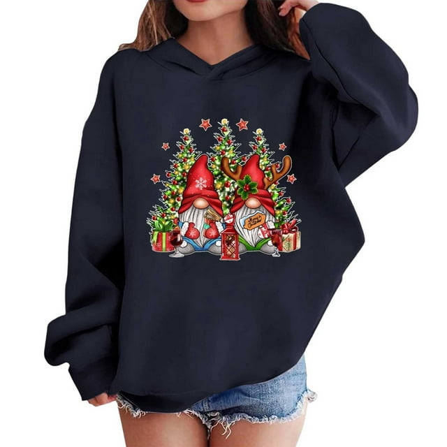 Sudaderas con capucha para niños y niñas, sudaderas navideñas con capucha para niños medianos y grandes, camisetas de manga larga, sudaderas para niños