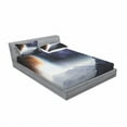 thumbnail image 3 of Ambesonne Galaxy Fitted Sheet & Pillow Sham Set, Science Fiction Nature, Twinxl, Purple Black Orange, 3 of 3