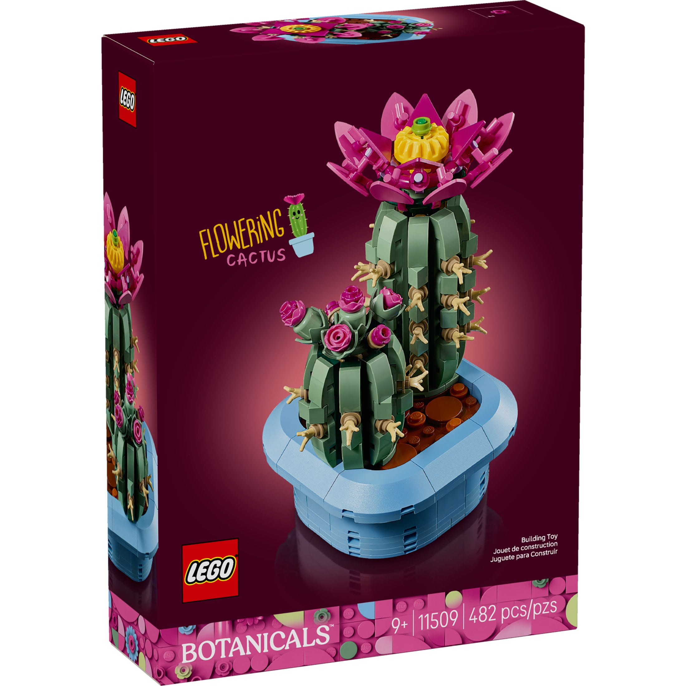 LEGO Botanicals Flowering Cactus Building Toy - Crafting Kit for Girls & Boys, Ages 9+ - Gift for Kids & Adults - Room Decor for Bedroom or Book Shelf - 11509