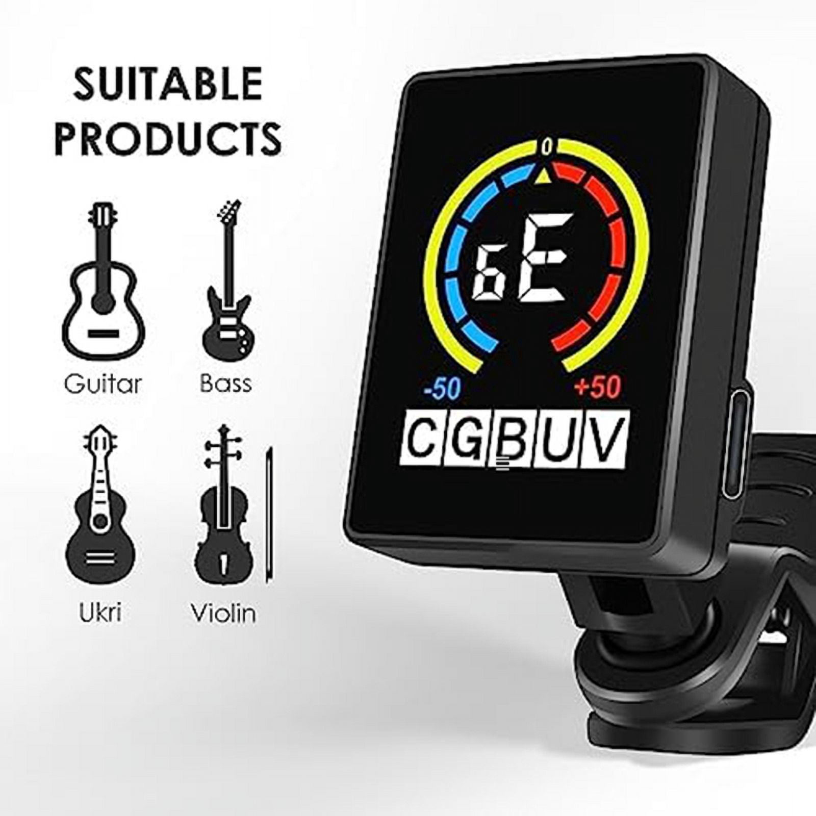 4 PCS Guitar Tuner Rechargeable Clip on Tuner for Guitar, , Ukulele,Violin Suit for Professional or Beginners