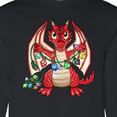 thumbnail image 4 of Inktastic Dragon Holding Dice Christmas Lights Long Sleeve T-Shirt, 4 of 5