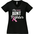 thumbnail image 3 of Inktastic Breast Cancer Awareness My Aunt is a Fighter Women's Plus Size V-Neck T-Shirt, 3 of 5