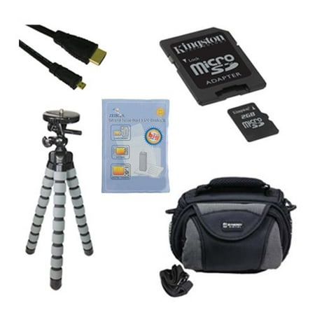 Samsung Galaxy NX Digital Camera Accessory Kit includes: M45547 Memory Card, HDMI6FMC AV & HDMI Cable, ZELCKSG Care & Cleaning, GP-22 Tripod, SDC-26