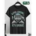 thumbnail image 2 of Whichone Men's T-Shirt Alpha Loading 67% Savage Wolf Graphic Tee - 100% Cotton Streetwear (S-XXL), 2 of 5