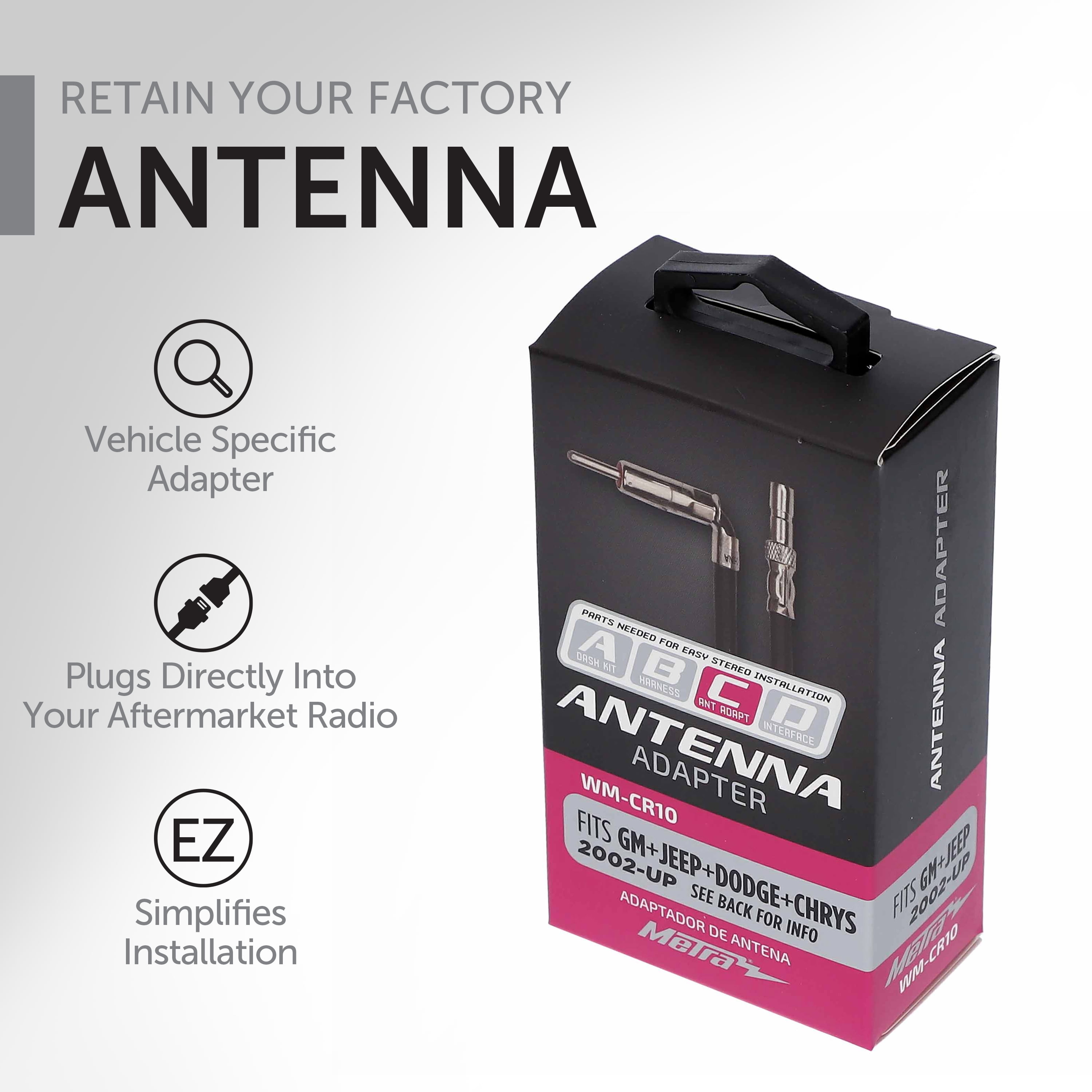 Metra Universal WM-CR10 Radio Antenna Adapter for Select Chrysler, Dodge, Ford, GM, Jeep Models 2002-up