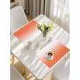 thumbnail image 5 of Orange Morocco Placemats Set of 6, Geometric Ombre Plaid Abstract Placemats for Dining Table, Place Mats for Kitchen Tabletop, Waterproof Wipeable Dining Table Mats Set, 5 of 9