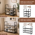 thumbnail image 5 of FOUKUS Expandable Shoe Rack: Adjustable Shoe Rack Metal Shoe Organizer for Closet & Entryway, 3 Tier Shoe Shelf Storage, Small Shoe Rack for Dorm, Garage, Narrow Space, Holds 6-12 Pairs, 5 of 6