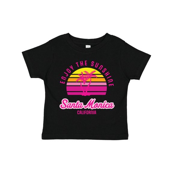Inktastic Summer Enjoy the Sunshine Santa Monica California in Pink Boys or Girls Toddler T-Shirt