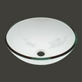 thumbnail image 2 of Renovator's Supply Countertop Tempered Round Clear Glass Finish Vessel sink Etched Fish Frosted Glass Bowl Sink 16.5", 2 of 2