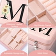 thumbnail image 3 of IEFSHINY Initial Travel Jewelry Box for Women Girls Portable Waterproof Storage Box Holder for Earrings Rings Necklaces Bracelets Chains for Women Girls Jewelry Gifts, 3 of 7