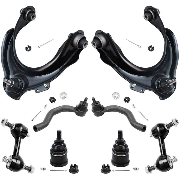 Detroit Axle - Front Control Arms Kit for 2003-2007 Honda Accord, 2004-2008 TSX, 2 Upper Control Arms 2 Lower Ball Joints 2 Sway Bar Links 2 Outer Tie Rod Ends 2005 2006 Replacement