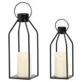thumbnail image 1 of HPC Decor Modern Farmhouse Lantern Decor- Black Metal Lanterns Candle for Christmas- Lanterns Decorative w/Timer Flickering Candles, 1 of 5
