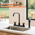thumbnail image 5 of APPASO Kitchen Faucet with Side Sprayer, Matte Black Kitchen Sink Faucet, 4 Hole Kitchen Faucet, Stainless Steel Faucet for Kitchen Sink, 2 Handle Kitchen Faucet with High Right Angle Spout, 5 of 7