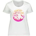 thumbnail image 3 of Inktastic Glacier National Park Montana Pink Mountains Women's Plus Size T-Shirt, 3 of 5