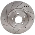 thumbnail image 3 of New Cross-drilled Brake Disc Compatible With Buick Cadillac Chevrolet Allure Super 8 Cyl 5.3L Impala LT 6 Cyl 3.6L Lucerne CXS 8 4.6L 2006-2016 By 41217 55124 60421 580387, 3 of 4
