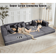 thumbnail image 4 of 110" L Shaped Modular Sectional Couch with Reversible Chaise, 3-in-1Memory Foam Boneless Couch for Living Room,Corduroy Folding Floor Cloud Couch Bed (Left Facing Sofa), 4 of 8