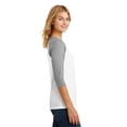 thumbnail image 3 of District Made Ladies Perfect Tri 3/4 Sleeve Raglan-M (Grey Frost/ White), 3 of 6