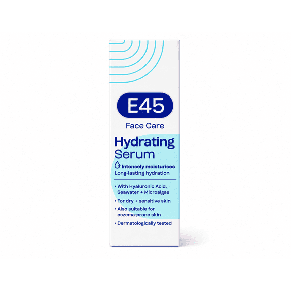 E45 Hydrating Face Serum for Dry Sensitive Skin Unscented 30 ml