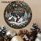 thumbnail image 2 of 2D Feliz Navidad Selva nevada Muñeco de nieve Casa de invierno Estilo retro Navidad Año Nuevo Porche de madera Corona Decoración colgante, 2 of 5