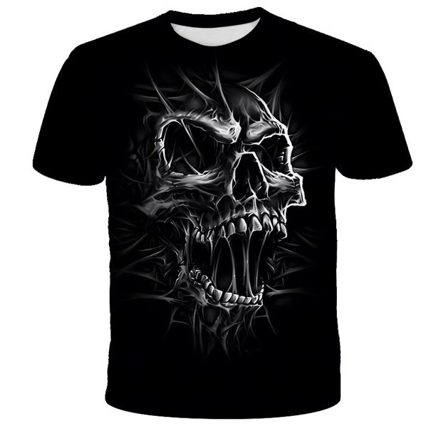 Summer 3D Printing Skull T Shirt For Chiidren Streetwear Hip Hop Trend Personality Punk Tops Harajuku Leisure Top Tees13T Gong Bohan LED