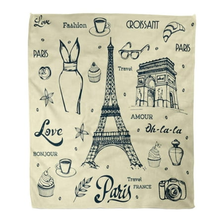 Poglip Flannel Throw Blanket Paris, What Is The French Word For Sofa