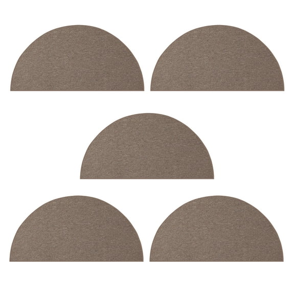 Furnish My Place Modern Indoor/Outdoor Commercial Solid Brown Rug, Modern Area Rug, Baby Nursery Mat, Pet-Friendly Carpet for Living Room, Playroom, Made in USA, 18" x 36" Half Round - Set of 5