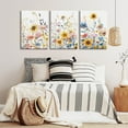 thumbnail image 3 of 3pcs Colorfully Sunflowers Canvas Wall Art Watercolor Wildflowers Poster Prints Botanical Flowers Wall Decor Pictures for Living Room Bedroom Girl Room Paintings Artwork Decoration Unframed, 3 of 6