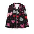thumbnail image 4 of Iyufng Valentines Day Pajama Sets for Women Plus Size,Womens Pajama Sets Long Sleeve Casual Fashion Valentine's Day Printed V-Neck Lapel Sleepwear Sets (Top+Pants) S-XXL, 4 of 6