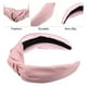 thumbnail image 3 of Diademas de cuero de PU anudadas cruzadas, Diadema ancha de moda antideslizante para mujeres, rosa, 2.78''x1.73'', 3 of 7