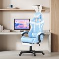 thumbnail image 2 of Huracan PU Leather Gaming Chair with Footrest & Lumbar, Adjustable Armrests/Headrest Computer Gamer Chair for Adults, Office/Game/Home,Light Bule, 2 of 7