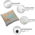 thumbnail image 4 of Nawypu  Throw Pillow Cover Seas Day Vintage Beach Starfish Canvas Look Decorative Pillow Case Whimsical Home Decor Rectangle Queen Size 2pcs Cushion Pillowcase, 4 of 6