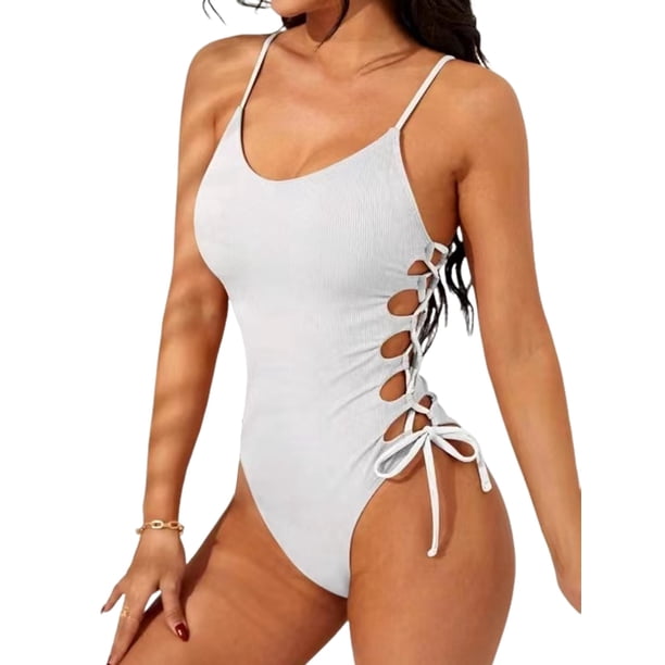 Traje de Baño de una Pieza para Mujer Traje de Baño de una Pieza con Abertura Alta para Mujer Traje de Baño de una Pieza S