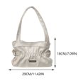 thumbnail image 2 of Bolso de mano informal de PU para mujer bolso de axila elegante de Color sólido para vacaciones de fiesta, 2 of 9