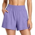 thumbnail image 2 of Athletic Shorts For Women Summer Solid Pocket Workout Ready Running Training Yoga Walking Athletic Style Daily Outfit Ready Relaxed Vacation Look Purple XL, 2 of 8