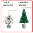 thumbnail image 3 of Tcbosik 3ft Small Prelit Christmas Tree with Warm White Lights, Mini Tabletop Xmas Tree with 70 LED Lights, 7 Pine Cones and 365 Branch Tips, Indoor Holiday Decoration, White+Green, 3 of 8