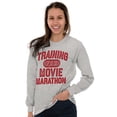 thumbnail image 4 of Training For Movie Marathon Plus Size Long Sleeve Graphic Tee Shirt Brisco Brands 2X, 4 of 5