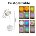 thumbnail image 2 of FSLiving LED Adjustable Mood Lamp 30W Dynamic Water Pattern Light USB Cable 3.28ft Sunset Circle Table Lamp Backlight Swing Arm Night Light for Take Photos Rustic Home Decor, White - 1 Pcs, 2 of 6