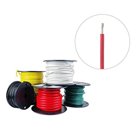 - 6 AWG Marine Wire - Tinned Copper Primary/Battery Boat Cable - 100 Feet - Red - Made in the USA