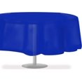 thumbnail image 1 of HAHDAXIA Nappe de Fête Jetable Standard en Plastique Bleu [Lot de 6] Housse de Table Ronde 84 Pouces pour Usage Intérieur et Extérieur, 1 of 7