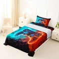 thumbnail image 5 of Erosebridal Teens Video Gaming Twin Sheet Sets For Boys,Blue Red Gradient Gamepad Bedding 3pcs, 5 of 6
