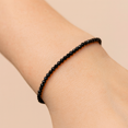 thumbnail image 2 of Women's Black Tourmaline Faceted Bead Bracelet Adjustable Stainless Steel, 2 of 3