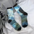 thumbnail image 5 of Gukieu Majestic Eagle Over Castle Print Contrast Color Mid-calf Socks, Sweat-wicking Athletic Socks, Unisex Clothing Accessories, 5 of 6