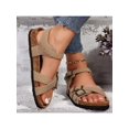thumbnail image 6 of Womens Comfortable Outdoor-Friendly Adjustable Buckle Cork Footbed Slide Sandals, 6 of 8