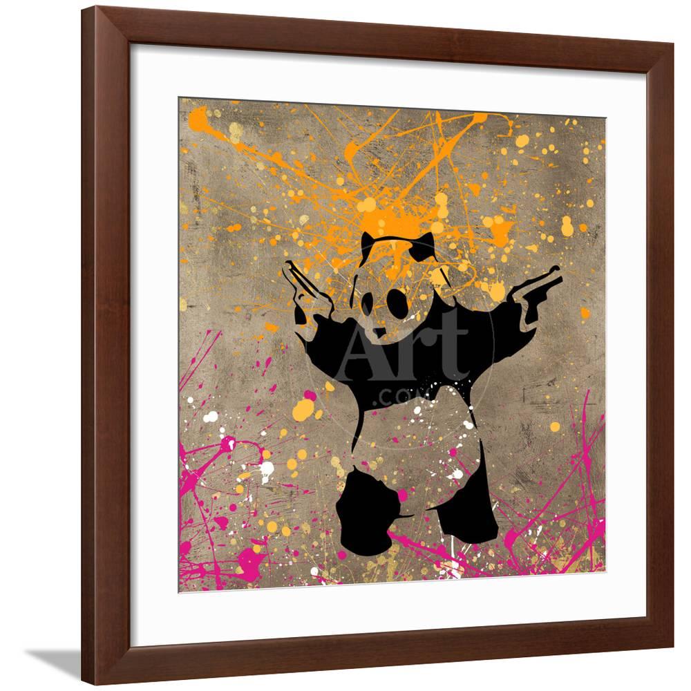 Panda with Guns, Animals Framed Art Print Wall Art by Banksy Sold by ...